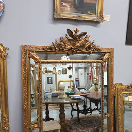 Impressive 19th Century Large French Gilt Cushion Mirror