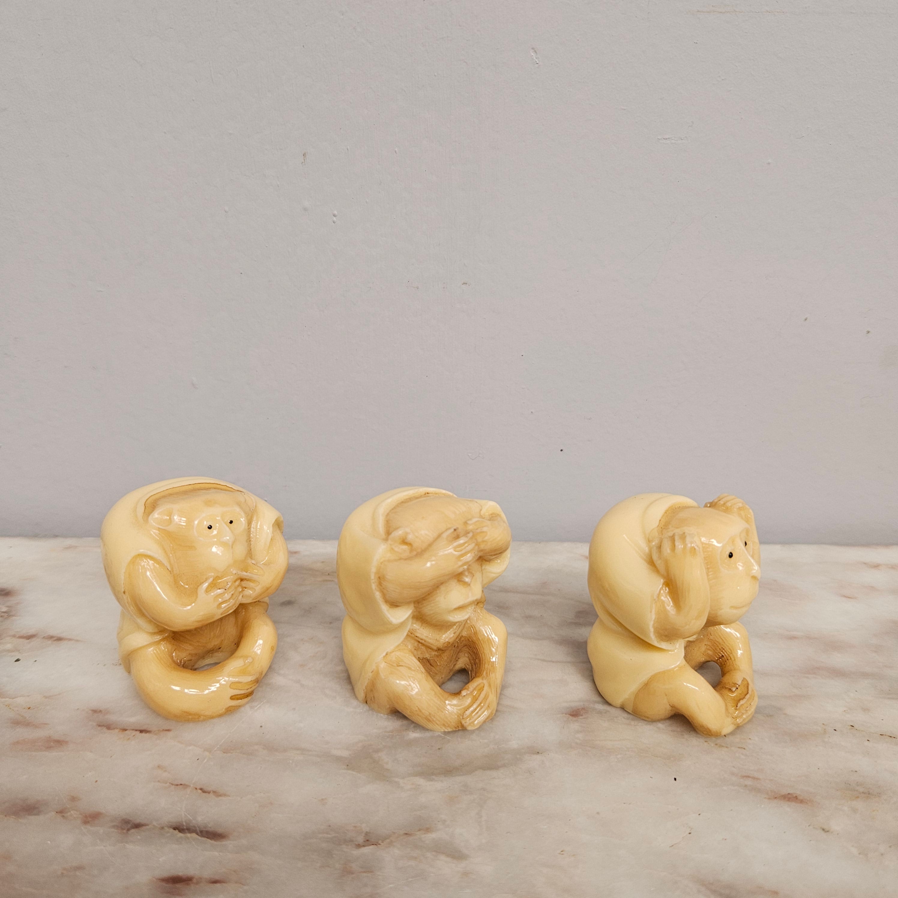 Vintage Set of Three Wise Monkeys | Antique & Vintage | Moonee Ponds Antiques | Australia Wide