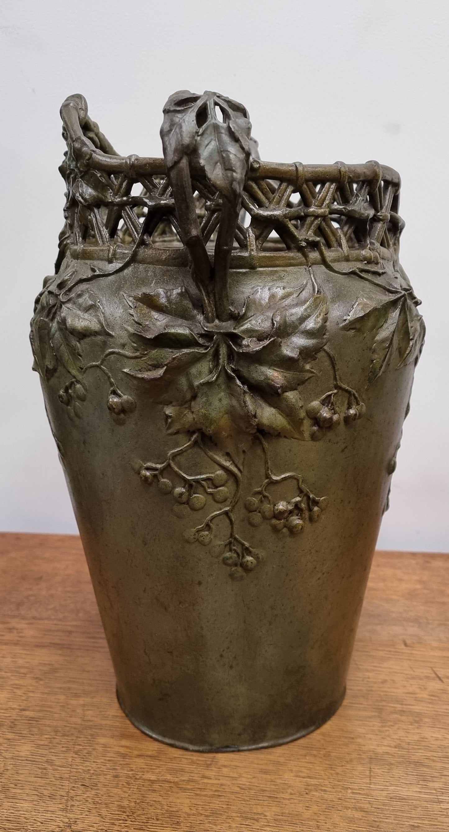 Stunning Pair Of Bronze Art Nouveau Vases by French Sculptor H. Bureau C:1890