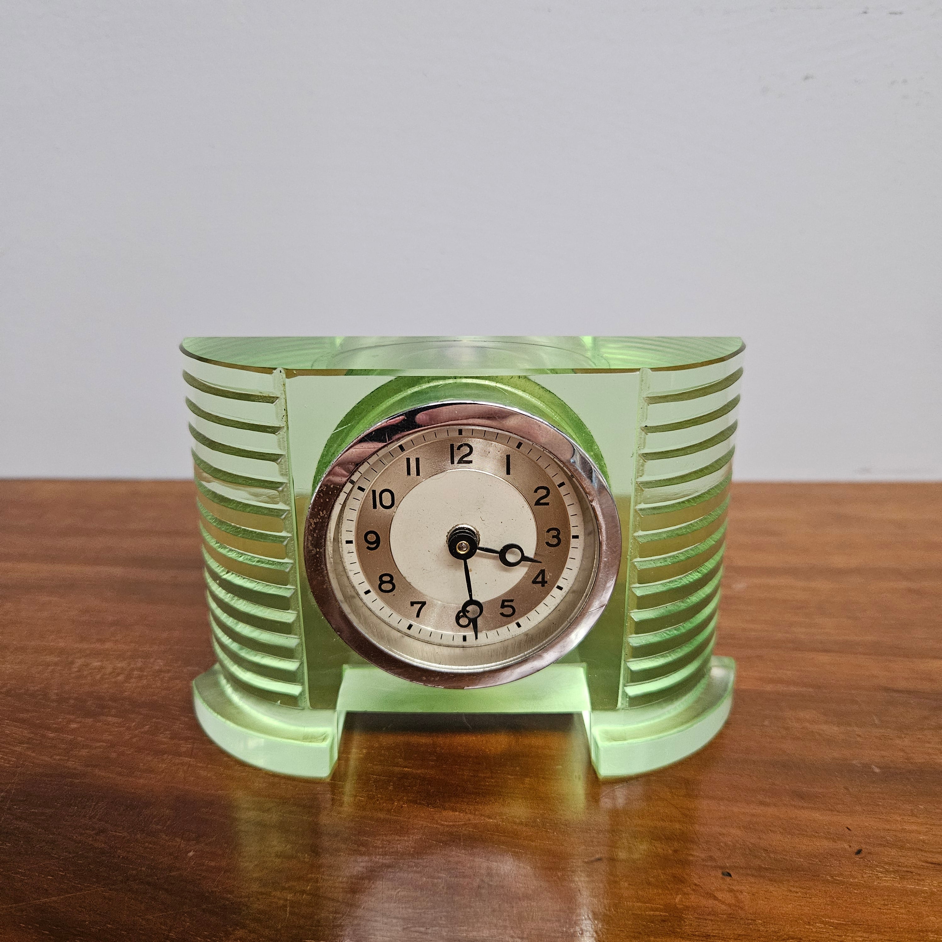 Vintage Uranium Glass Desk Clock | Antique & Vintage | Moonee Ponds Antiques | Australia Wide Delivery