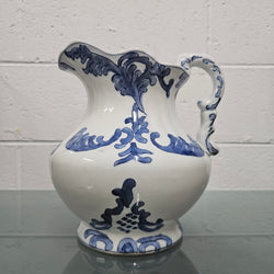 Vintage Staffordshire English Ironstone Jug Hand Painted Blue & White | Antique & Vintage | Moonee Ponds Antiques | Australia Wide Delivery