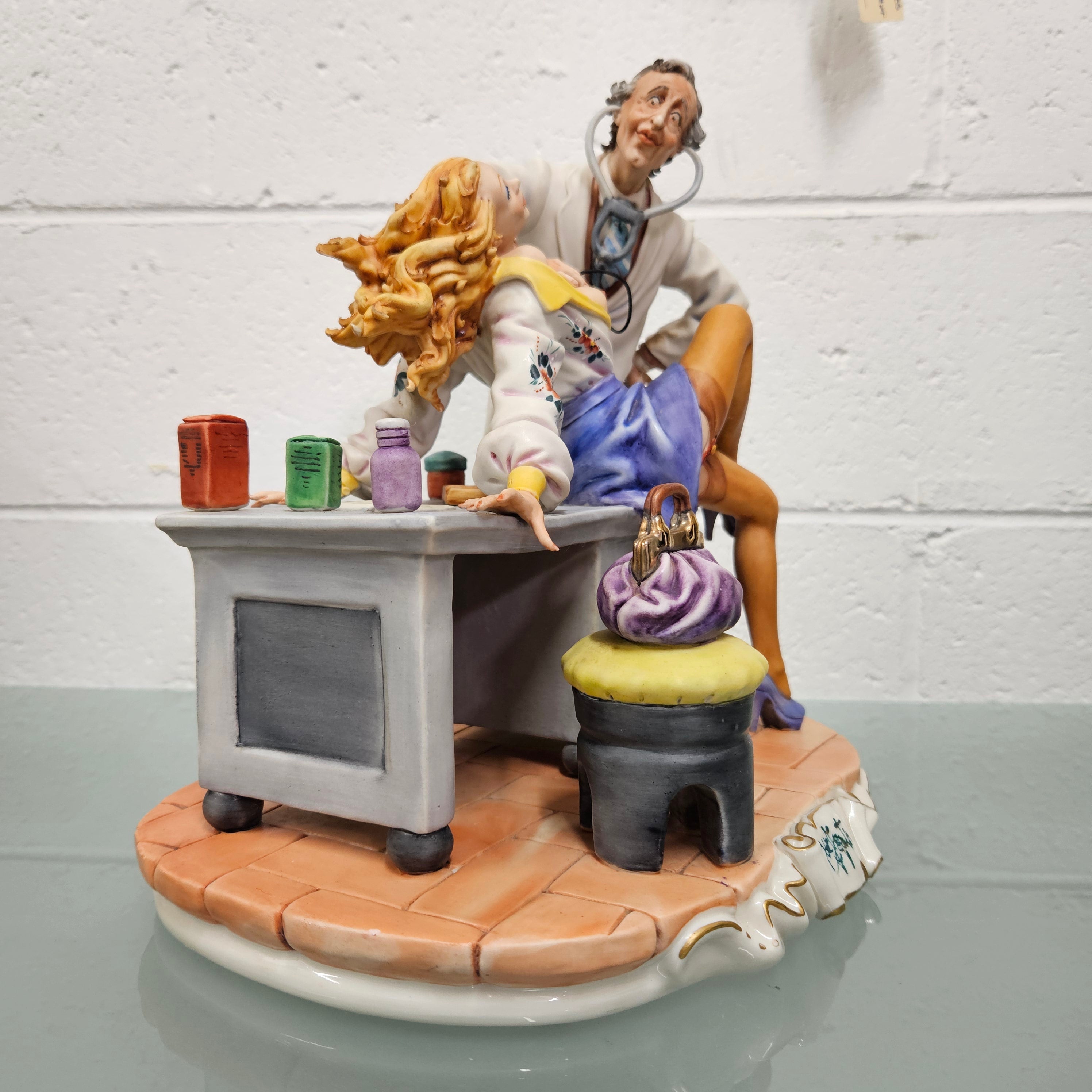 Risque Capodimonte Doctor & Patient Porcelain Statue | Antique & Vintage | Moonee Ponds Antiques | Australia Wide