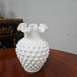 Vintage Fenton Style Milk Glass Vase