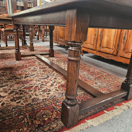 Dark Oak French Pedestal Base Dining Table