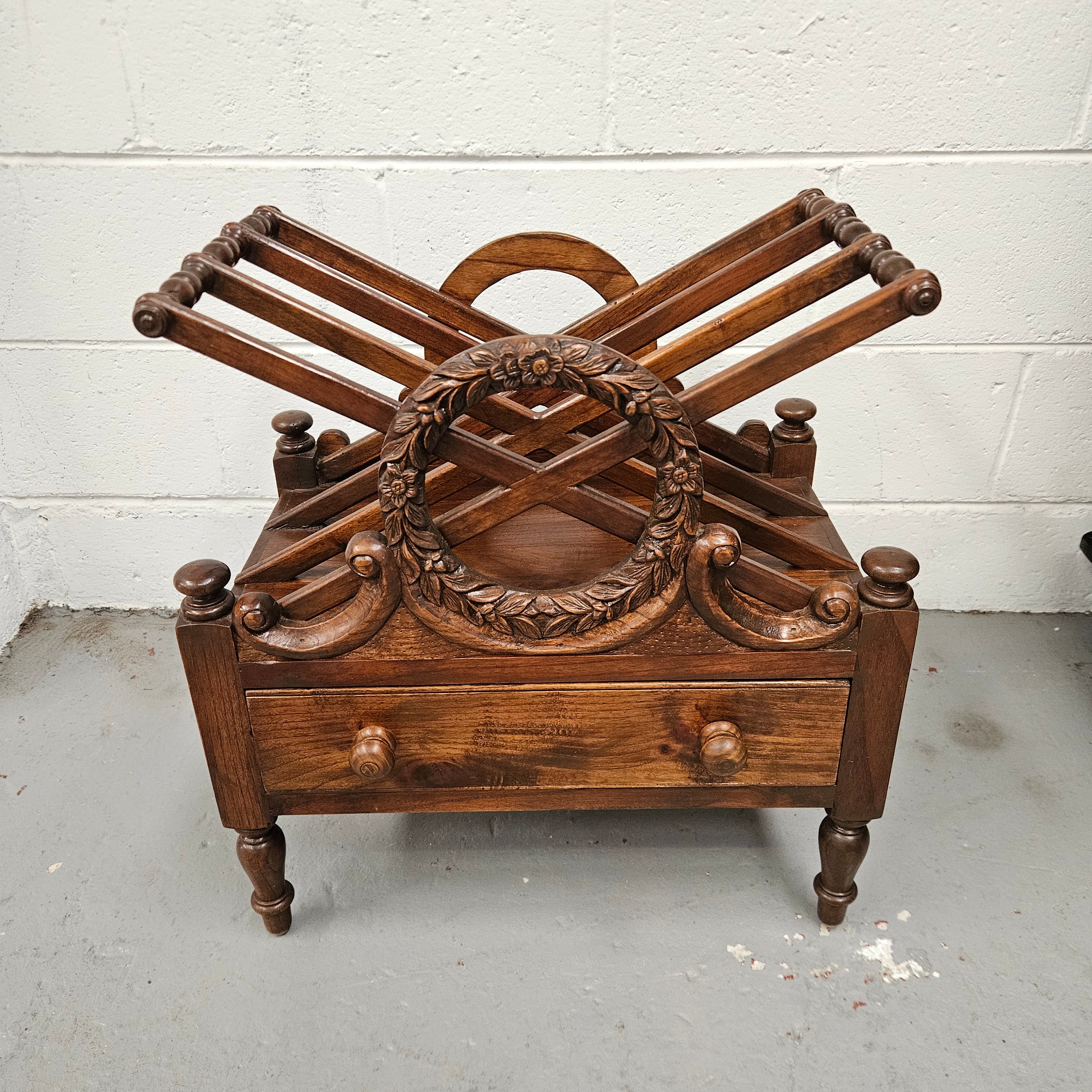Vintage Mahogany Magazine Rack