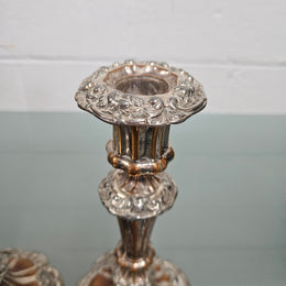 Pair of Sheffield Plate Candle Sticks