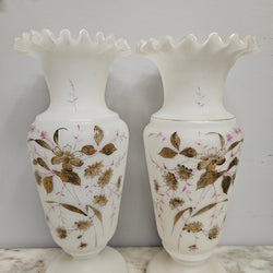 Pair of Victorian Opaline Glass Vases | Antique & Vintage | Moonee Ponds Antiques | Australia Wide Delivery