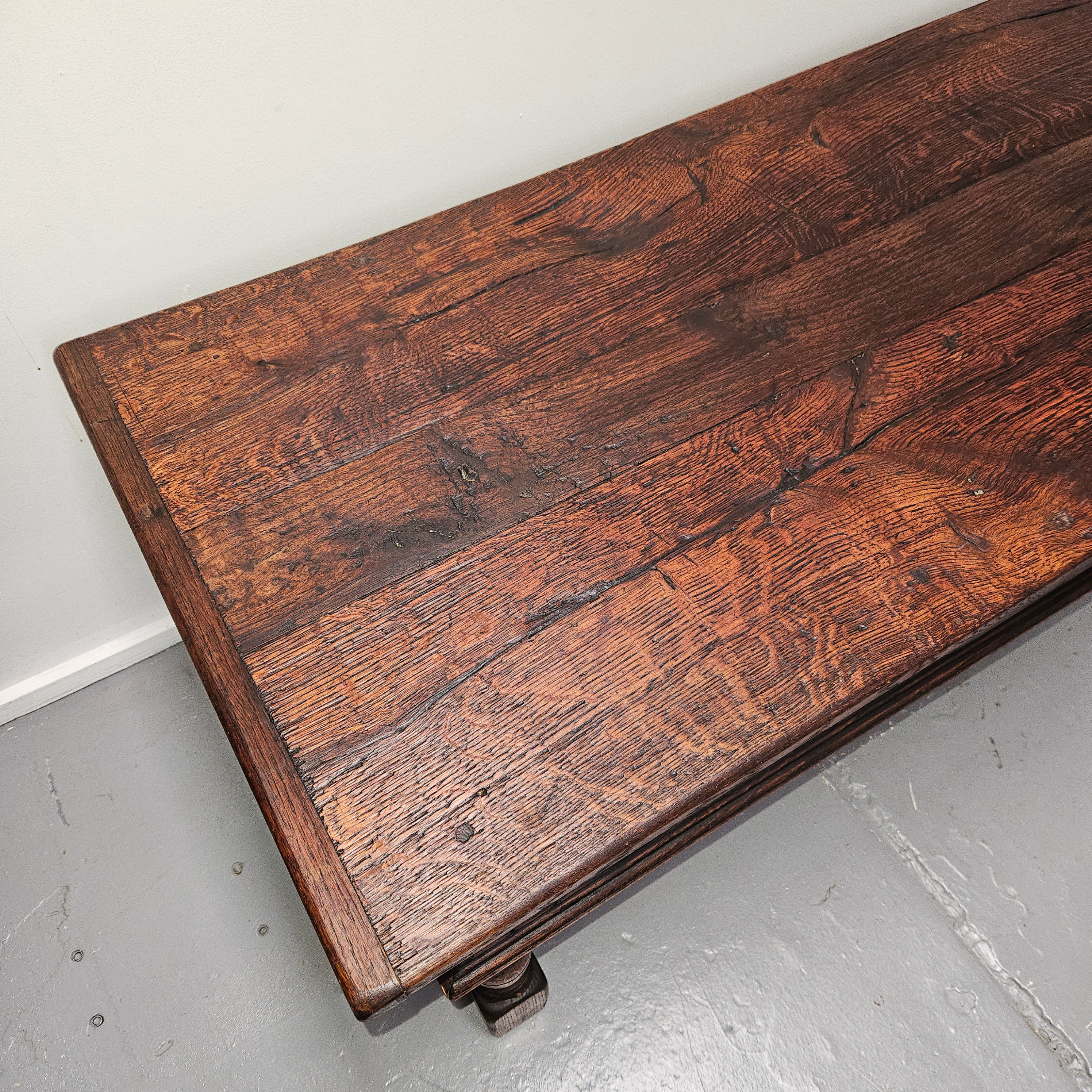 French Oak One Drawer Stretcher Base Coffee Table | Antique & Vintage | Moonee Ponds Antiques | Australia Wide Delivery