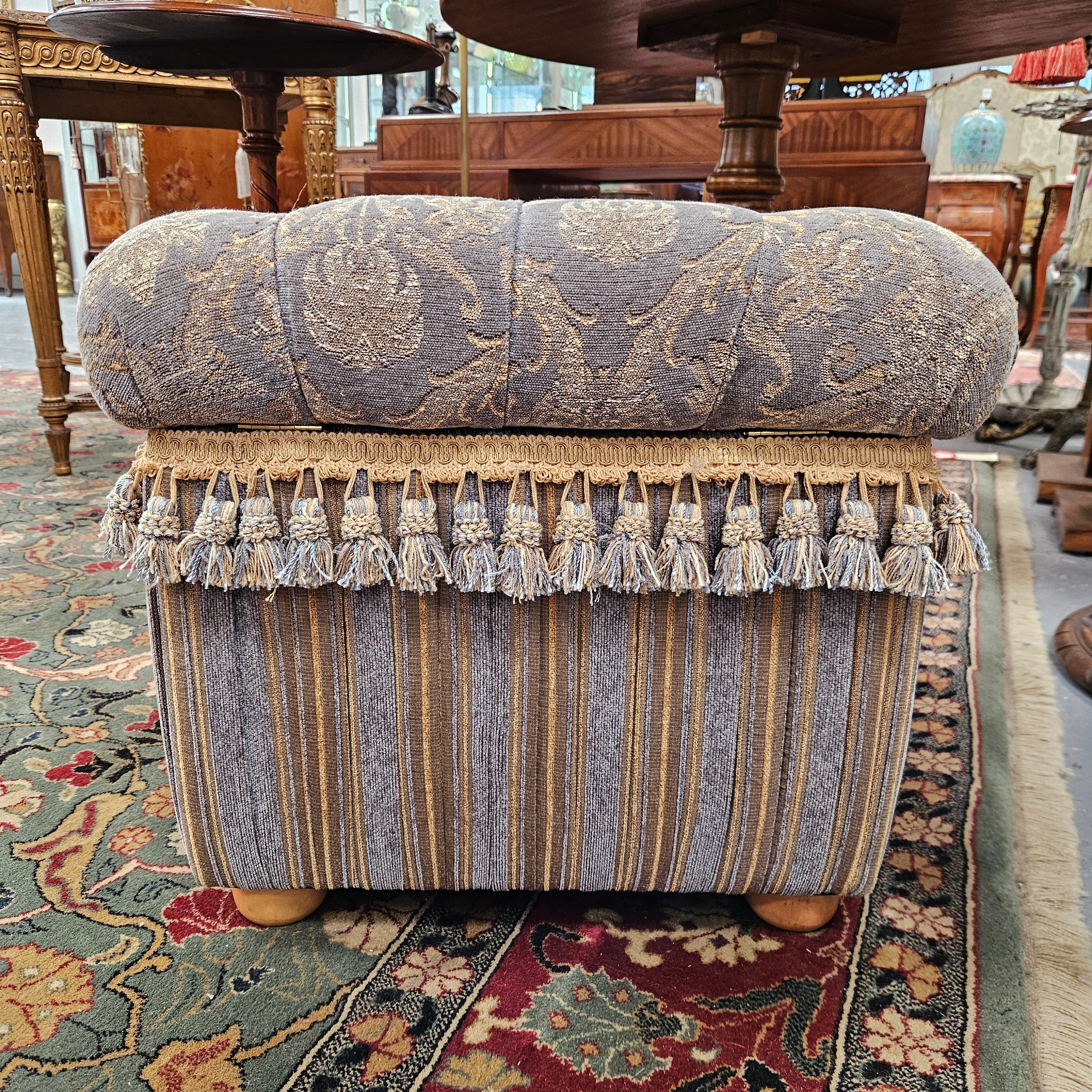 Vintage Square Storage Upholstered Ottoman | Antique & Vintage | Moonee Ponds Antiques | Australia Wide Delivery