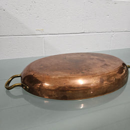 Vintage Copper Tinned Oval Pan