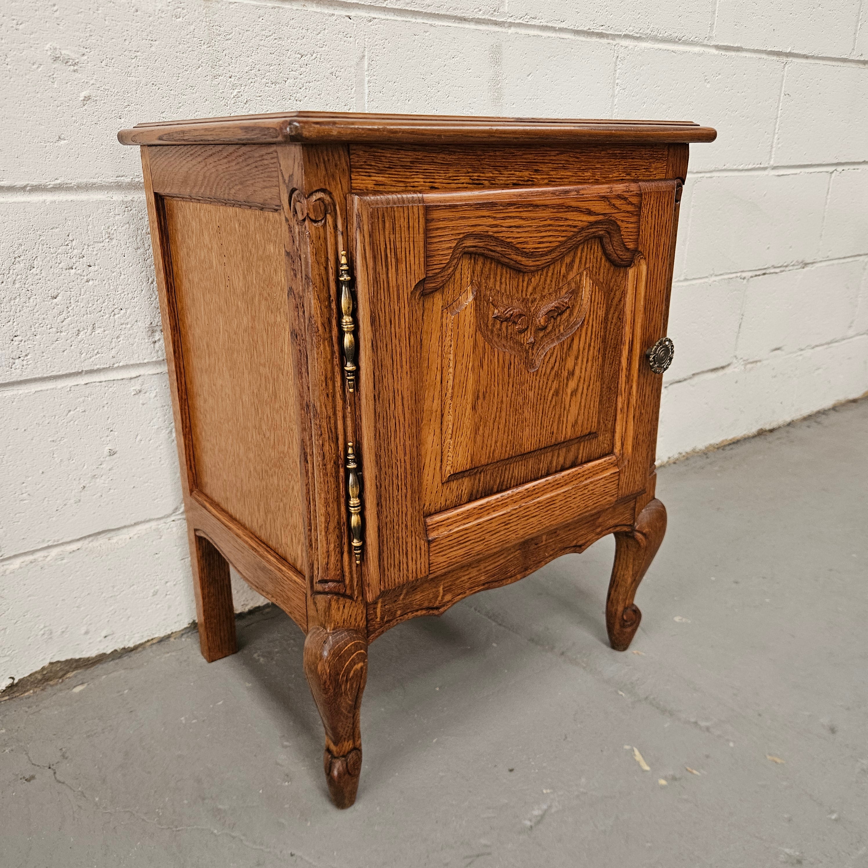 French Oak Louis XV Style Single Bedside