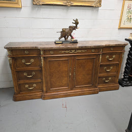 Vintage High Quality Antique Style Elm Sideboard with Stunning Marble Top