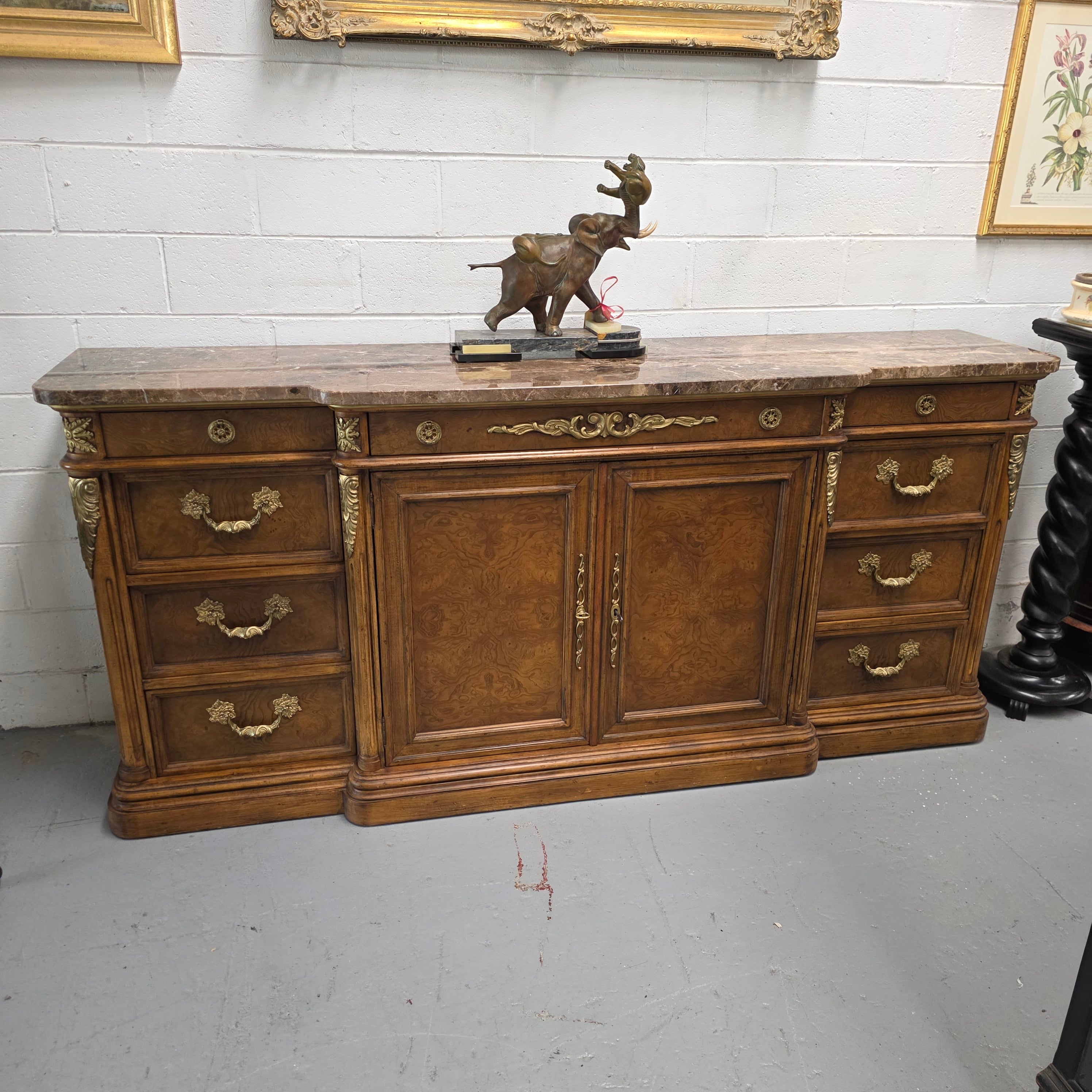 Vintage High Quality Antique Style Elm Sideboard with Stunning Marble Top | Antique & Vintage | Moonee Ponds Antiques | Australia Wide Delivery
