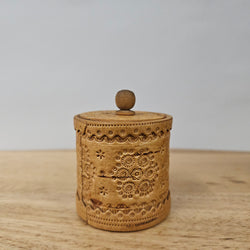 Small Cylindrical Engraved Trinket Box | Antique & Vintage | Moonee Ponds Antiques | Australia Wide Delivery