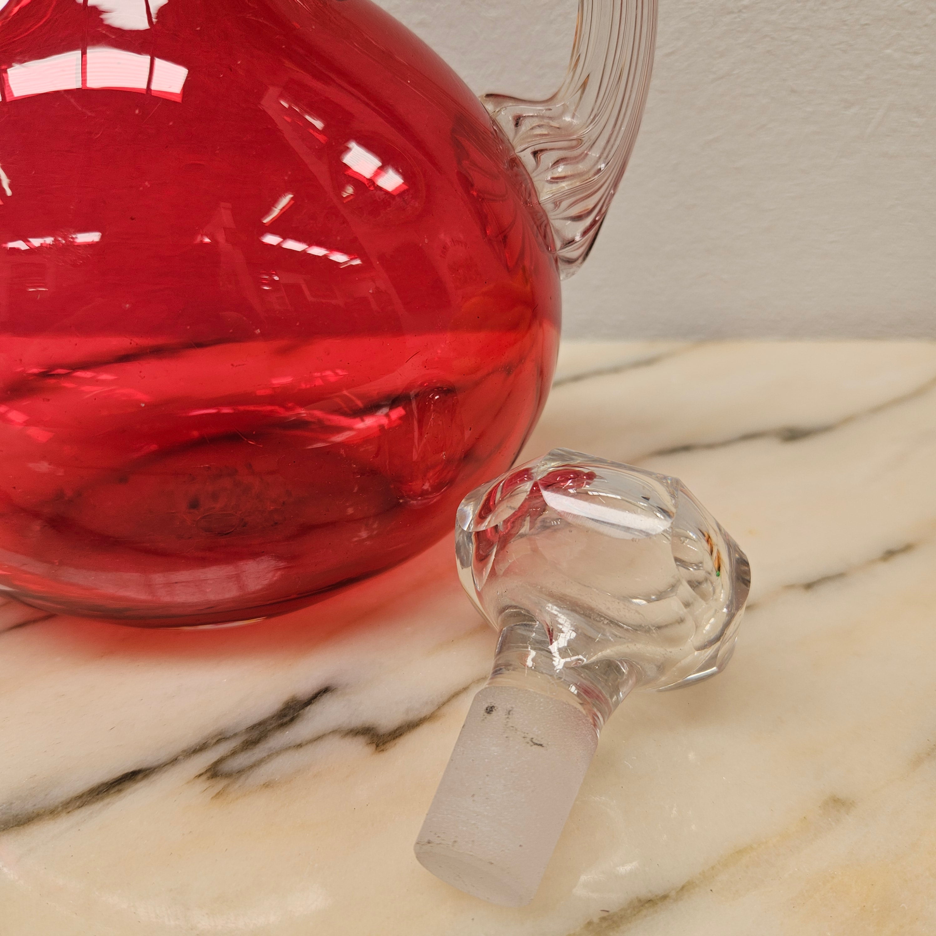 Victorian Cranberry Glass & Brittania Metal Claret Jug | Antique & Vintage | Moonee Ponds Antiques | Australia Wide