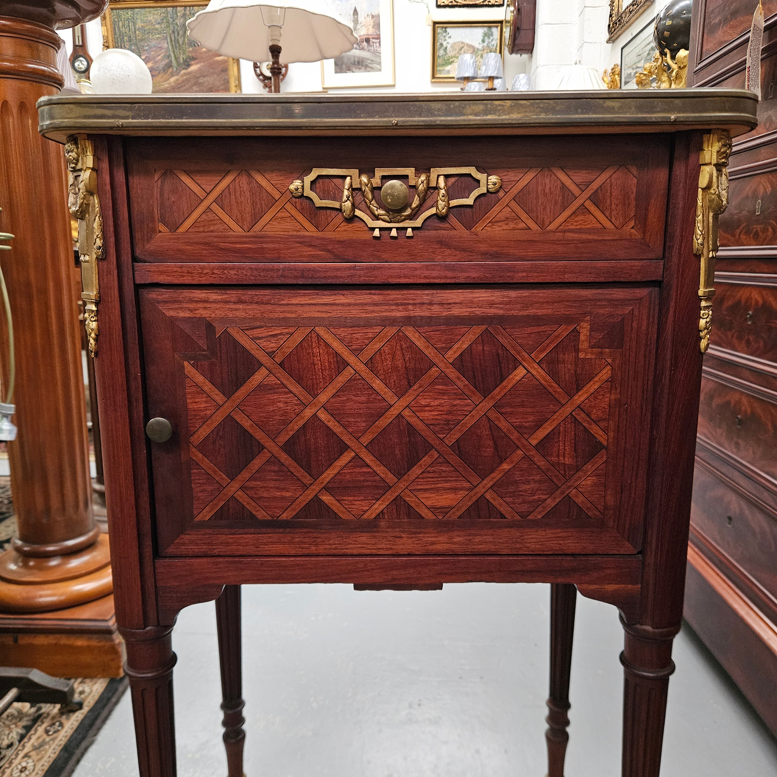 Louis XVIth Style Mahogancy Side Cabinet/Bedside | Antique & Vintage | Moonee Ponds Antiques | Australia Wide Delivery