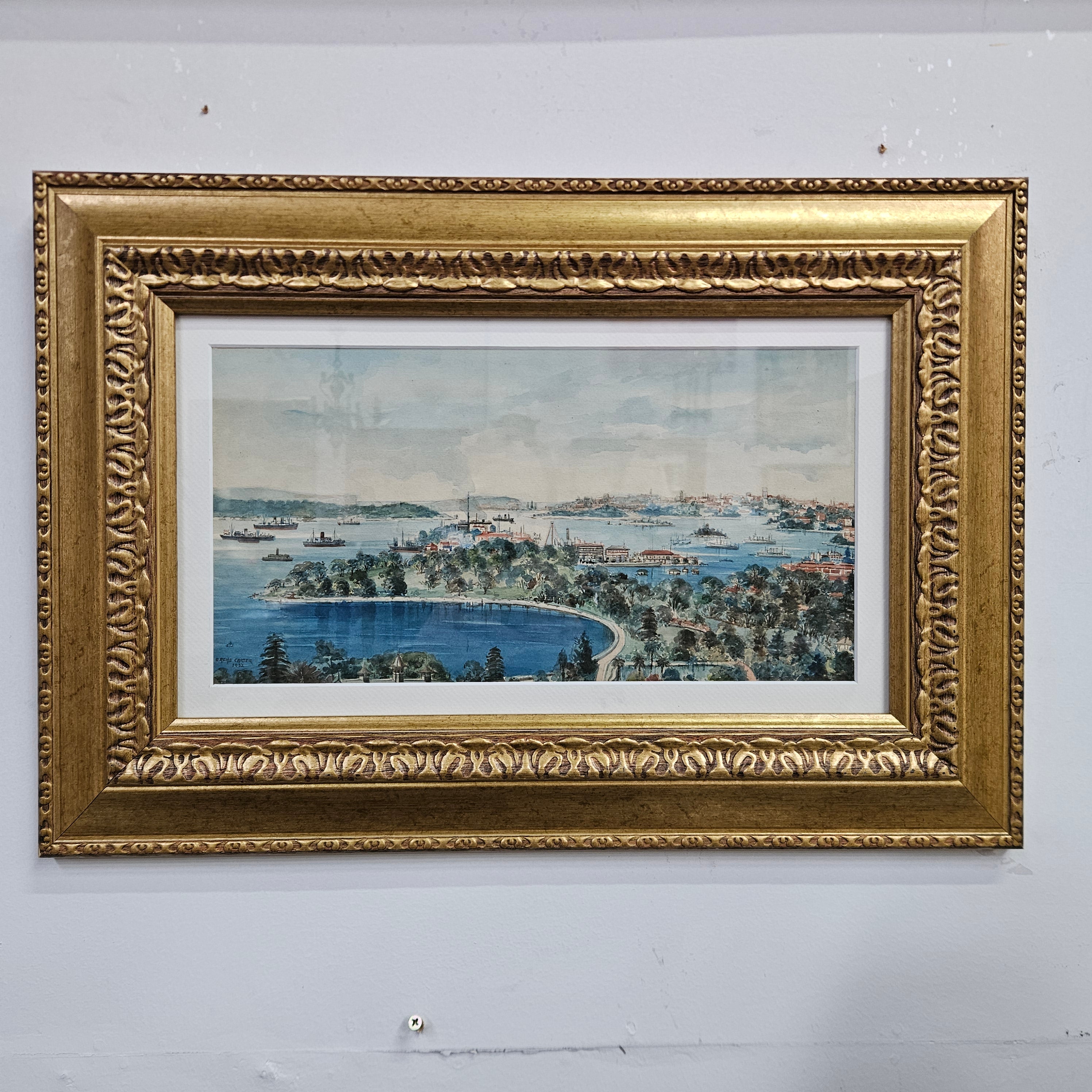 Signed Watercolour of Sydney Harbour 1932