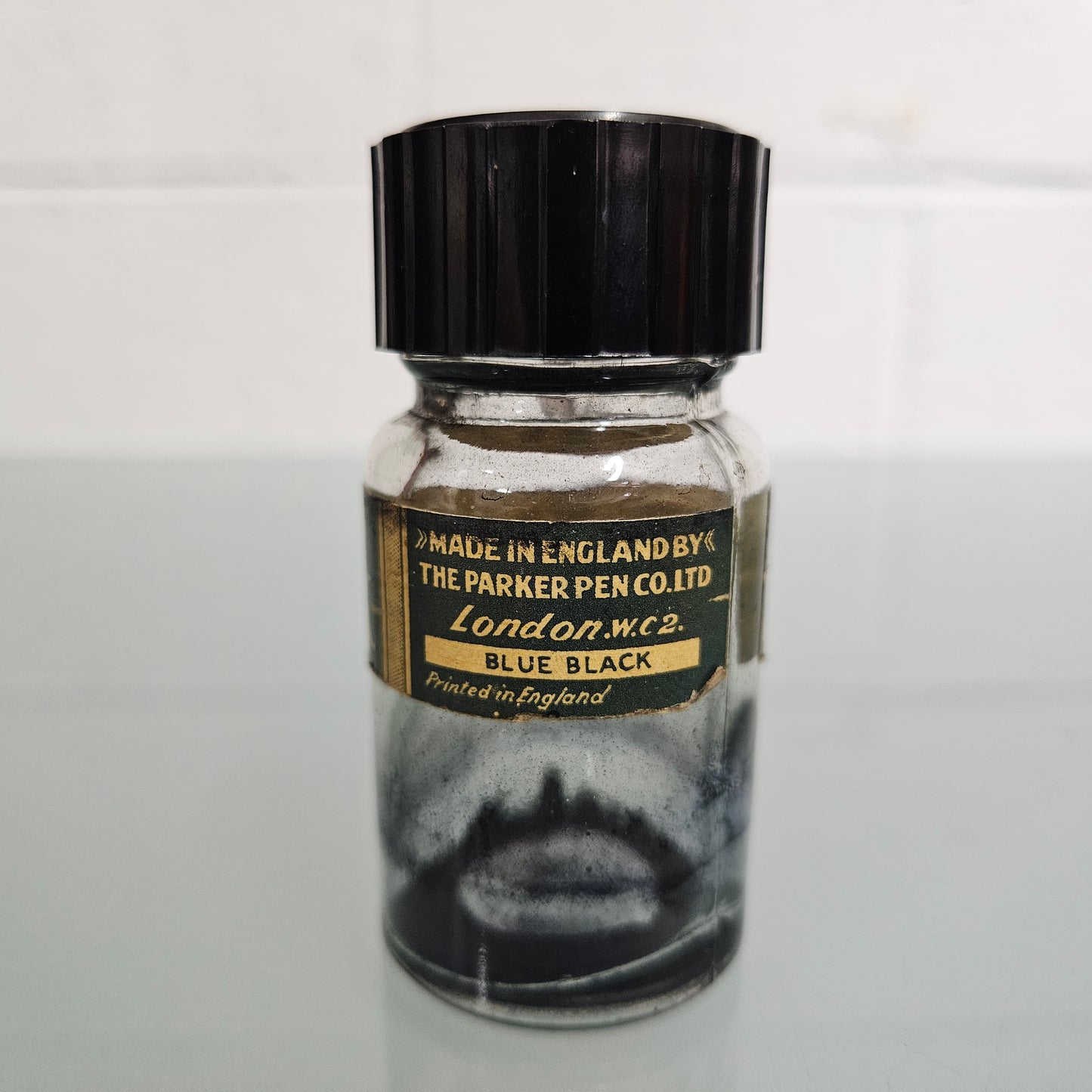 Art Deco Parker "Quink" Ink Bottle & Bakelite Case