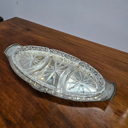 Hardy Brothers EPNS Silver Tray & Cut Crystal Dividers