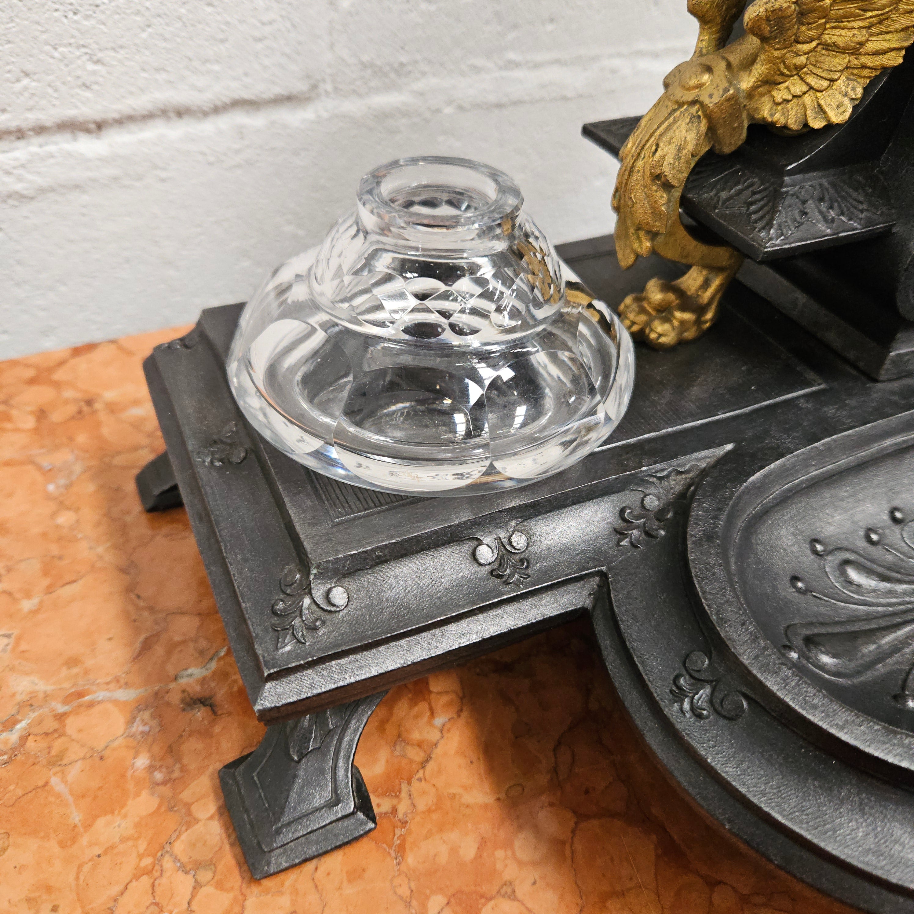 French Desk Clock With Inkwells | Antique & Vintage | Moonee Ponds Antiques | Australia Wide Delivery