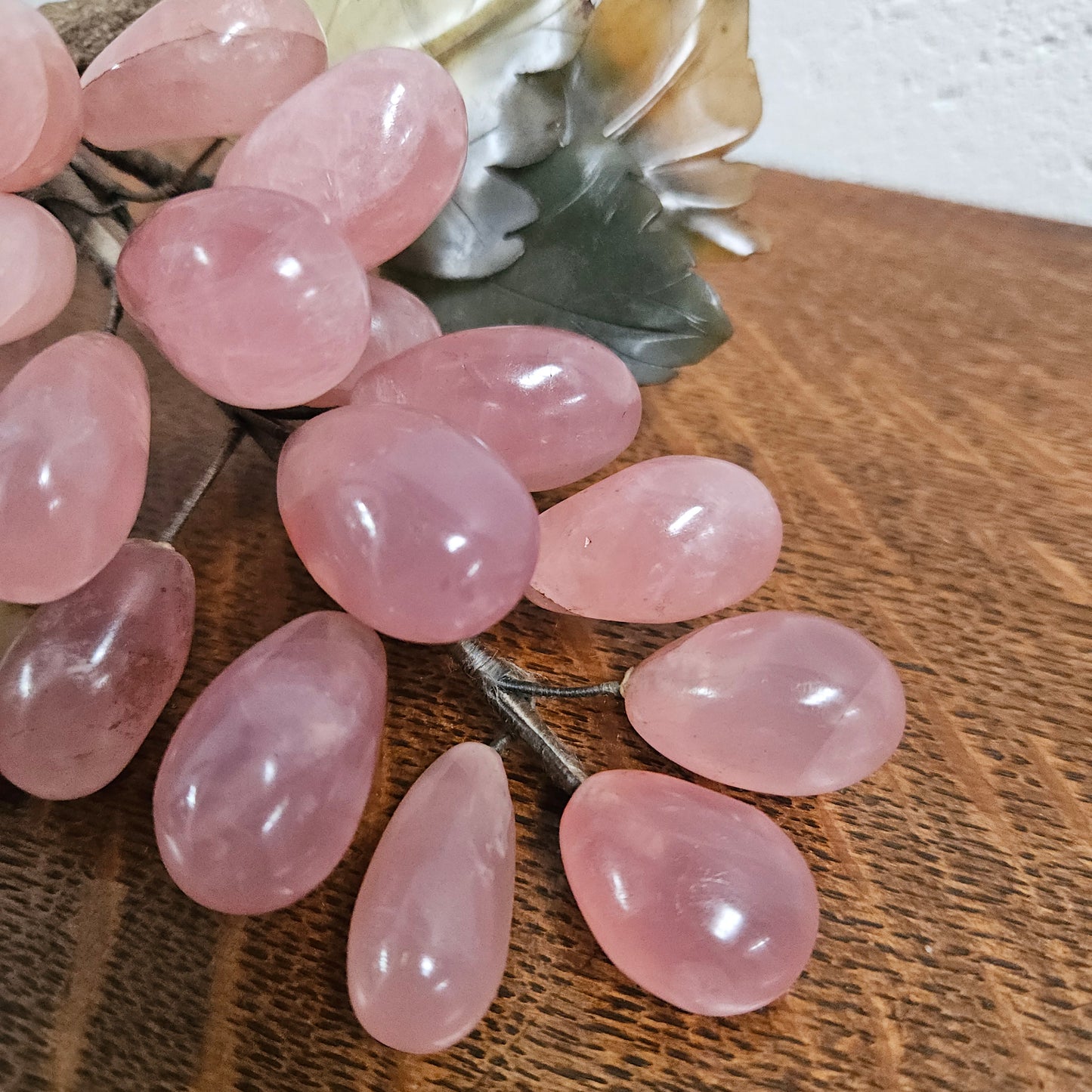 Vintage Chinese Rose Quartz Bunch of Grapes