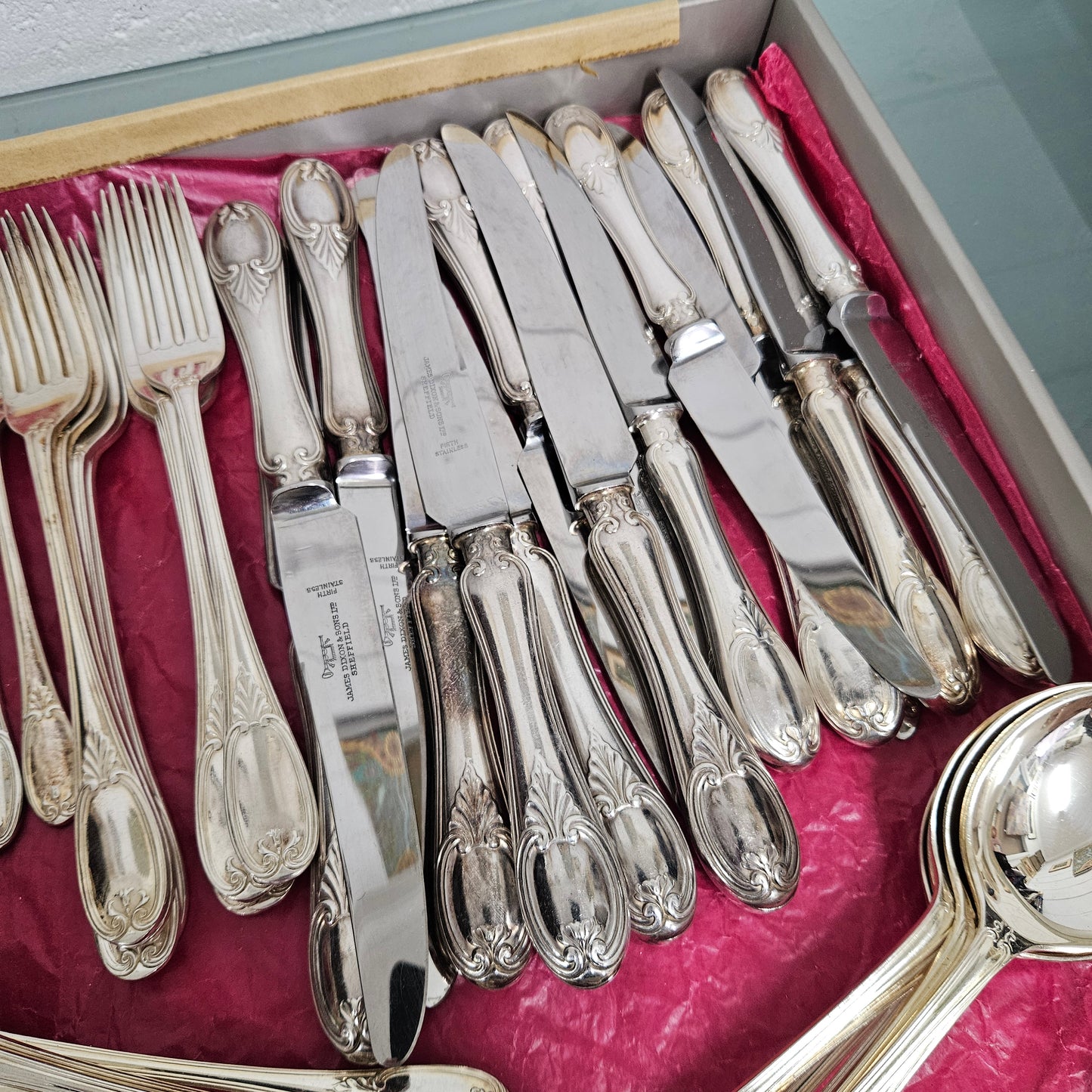 Vintage Cutlery Setting For Eight James Dixon & Sons Sheffield