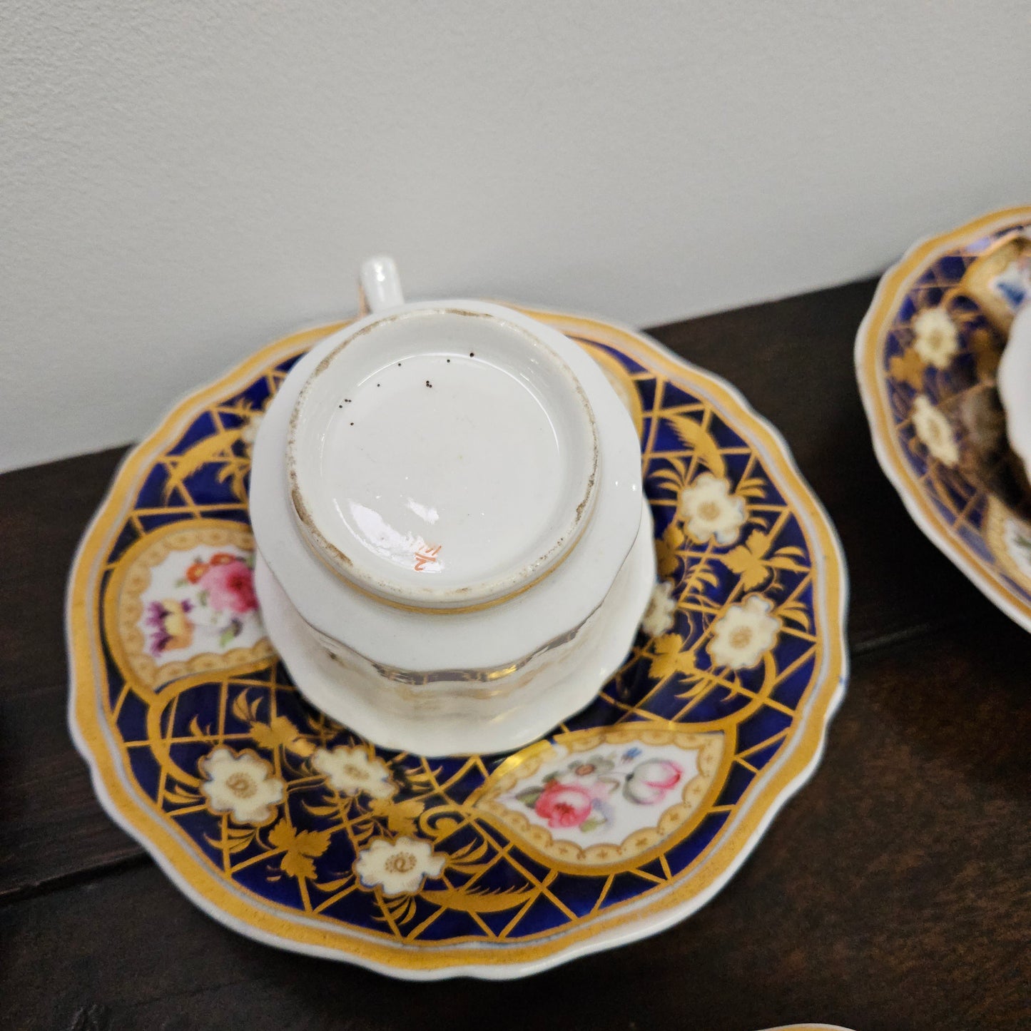 Ridgway Regency Period 6 Hand Painted & Gilded Cups & Saucers