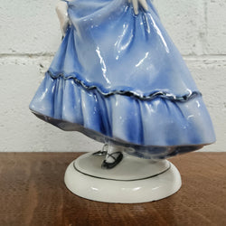 German Porcelain Figurine of a Lady in Blue Dress | Antique & Vintage | Moonee Ponds Antiques | Australia Wide Delivery