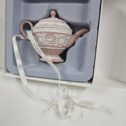 Wedgewood Pink White Hanging Teapot Ornament | Antique & Vintage | Moonee Ponds Antiques | Australia Wide Delivery