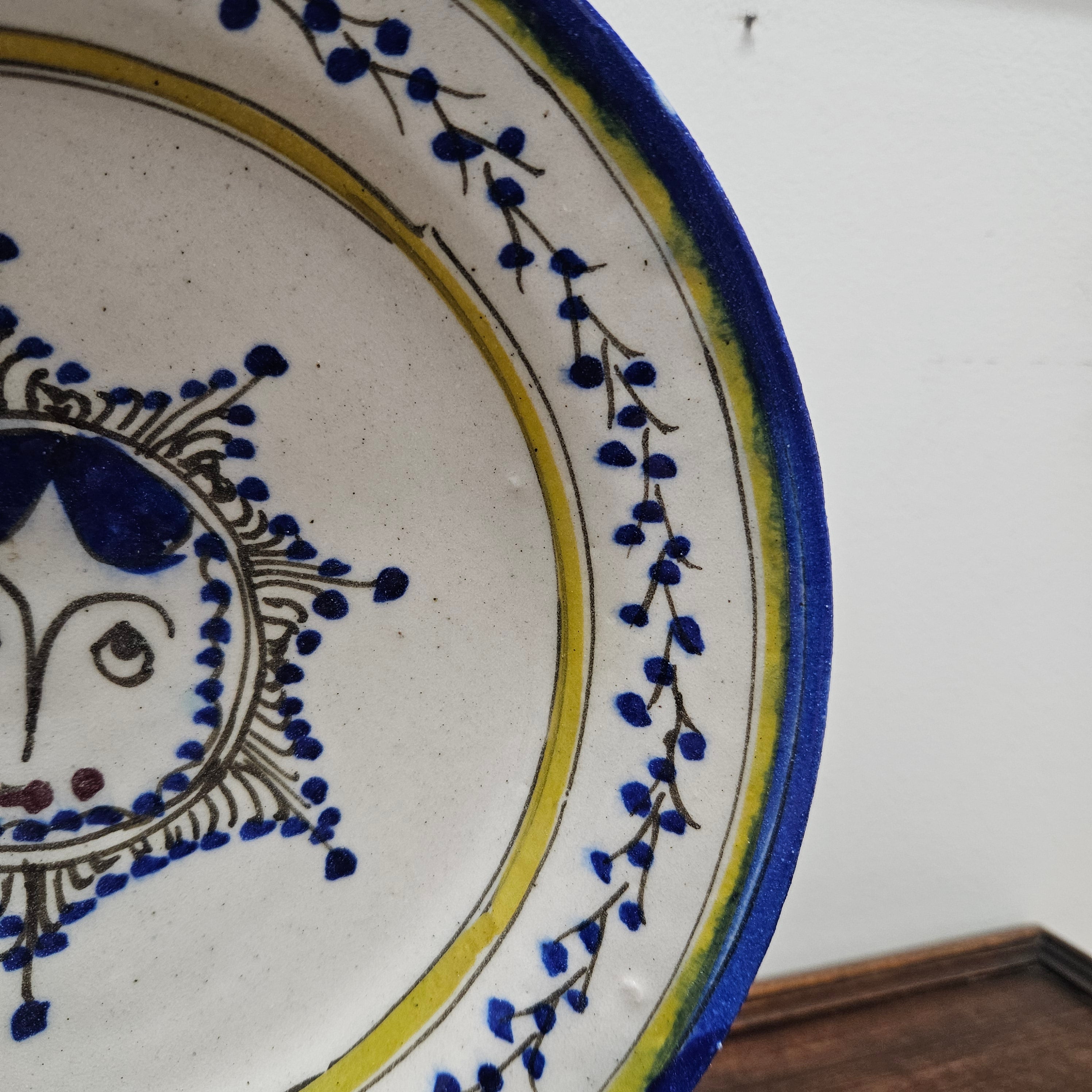 Stunning 19th Century Majolica Hand Painted Place "Sun Motif" | Antique & Vintage | Moonee Ponds Antiques | Australia Wide Delivery