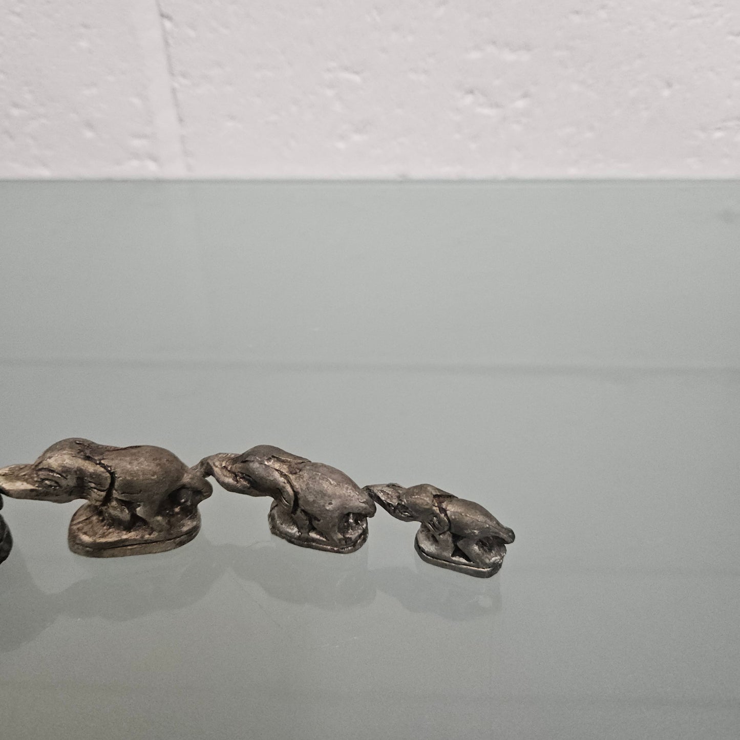 Silvered Bronze Elephant Herd