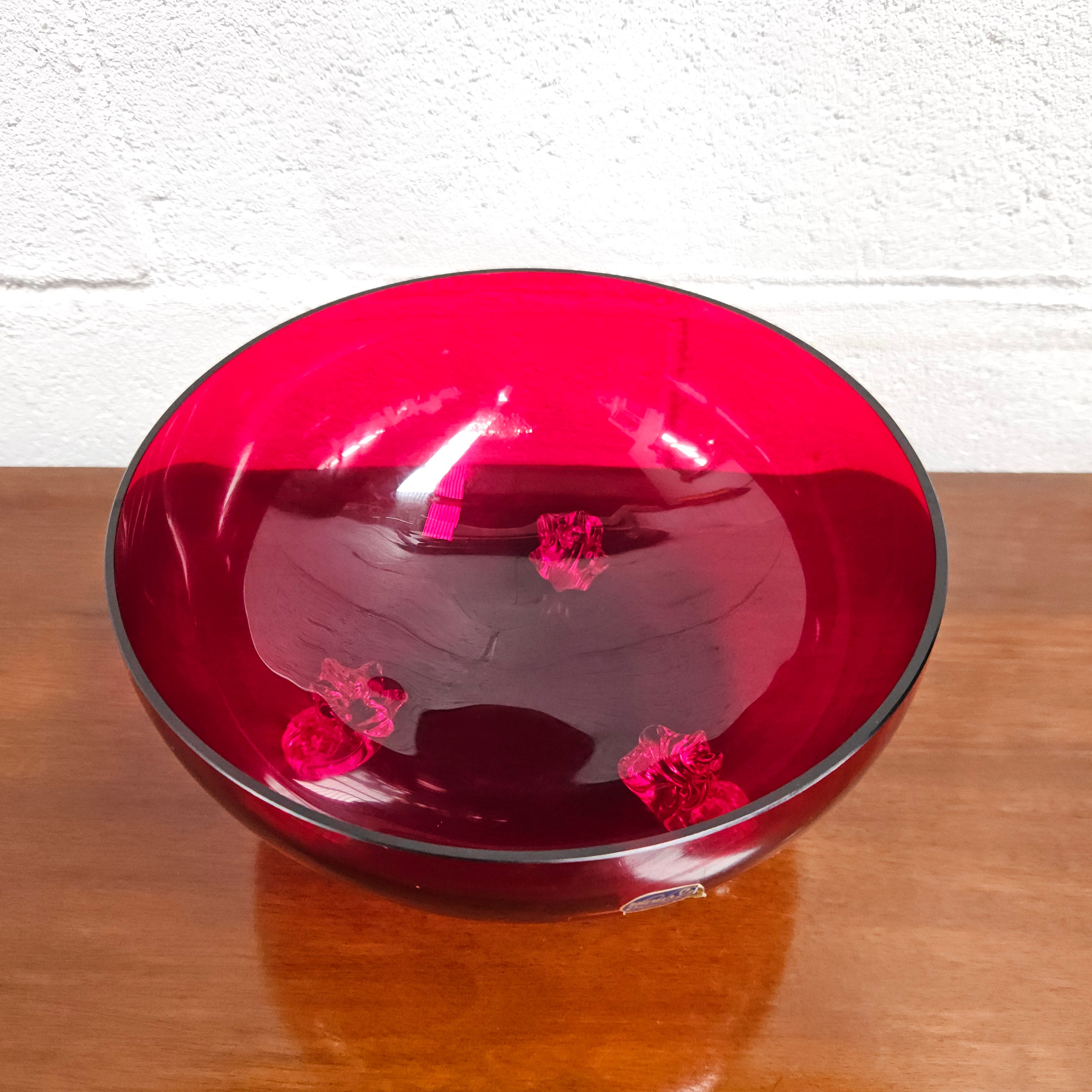 Vintage Bohemian Red Ruby Crystal Bowl on Feet | Antique & Vintage | Moonee Ponds Antiques | Australia Wide