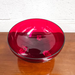 Vintage Bohemian Red Ruby Crystal Bowl on Feet | Antique & Vintage | Moonee Ponds Antiques | Australia Wide Delivery