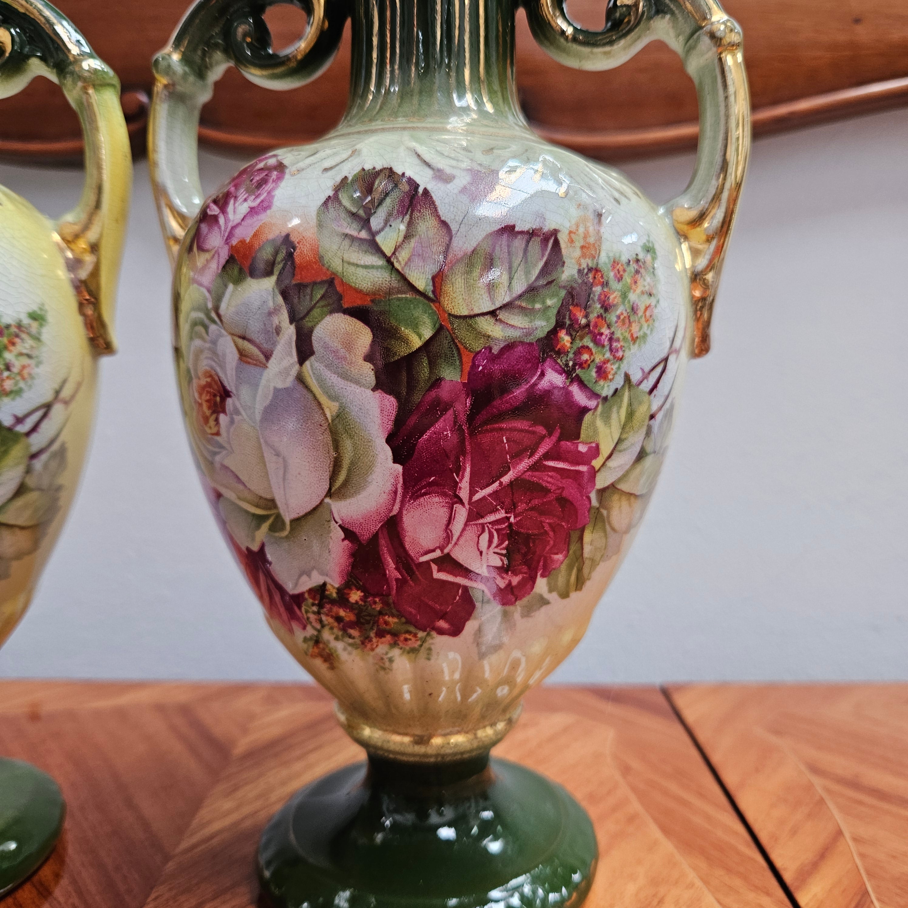 Pair Of Edwardian Vases | Antique & Vintage | Moonee Ponds Antiques | Australia Wide Delivery