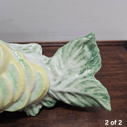 Vintage Italian Hand painted Majolica Fish Covered Dish