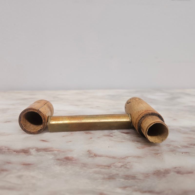 Vintage Brass Level In Treen Cover