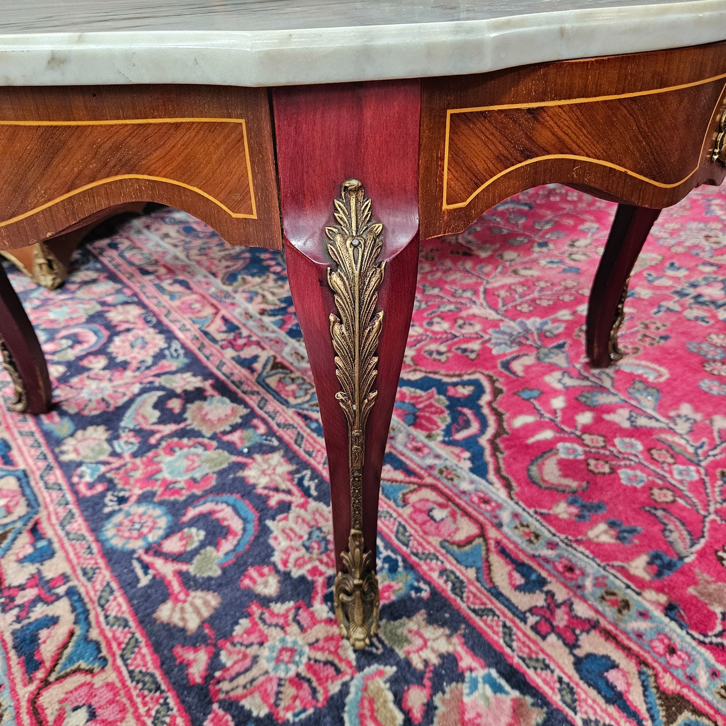 Louis XVth Style Coffee Table with Marble Top