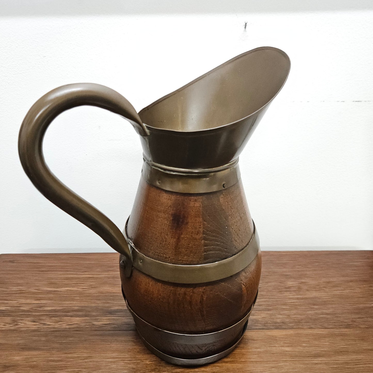 Antique Miniature Copper & French Oak Pitcher