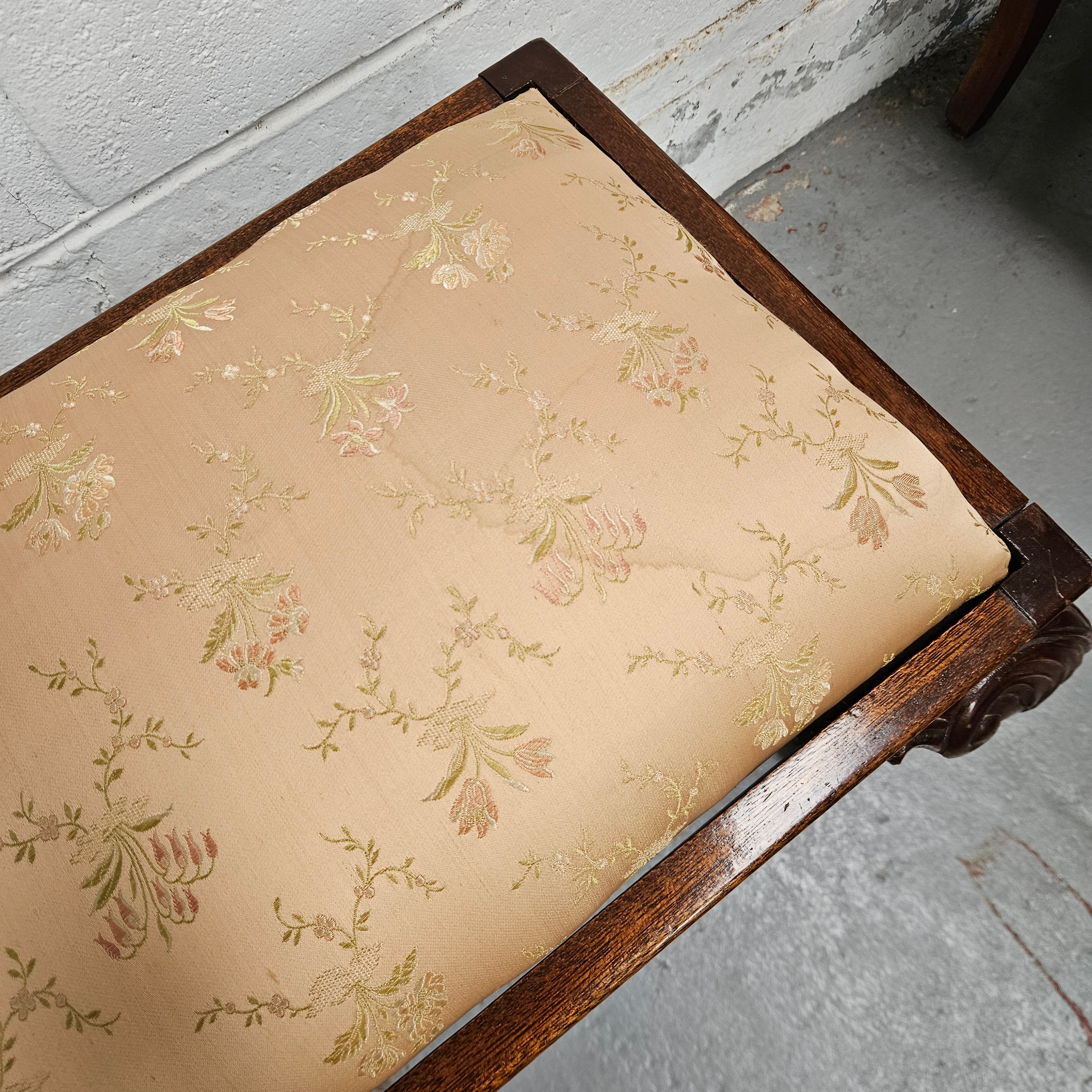 Vintage Chippendale Style Upholstered Stool | Antique & Vintage | Moonee Ponds Antiques | Australia Wide