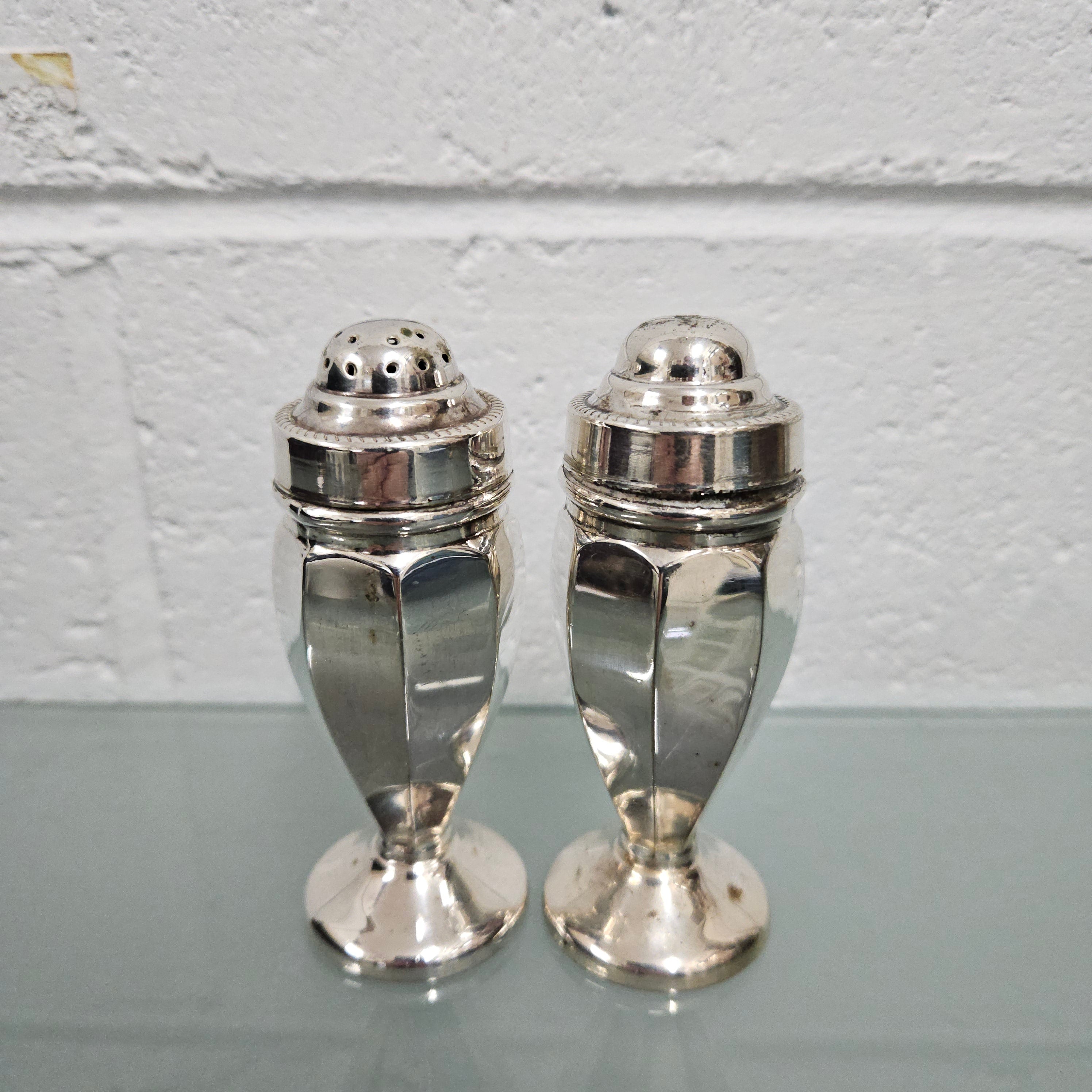 Pair EPNS Silver Plated Salt & Pepper Shakers | Antique & Vintage | Moonee Ponds Antiques | Australia Wide Delivery