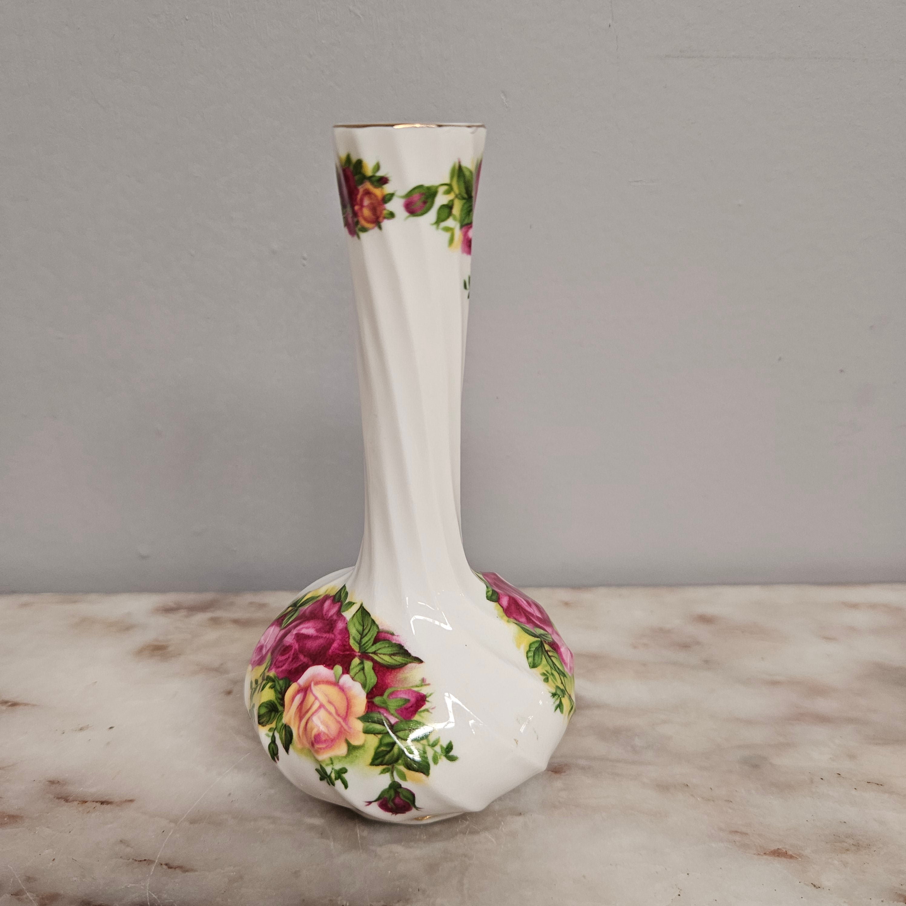 Vintage Roses Narrow Neck Vase | Antique & Vintage | Moonee Ponds Antiques | Australia Wide