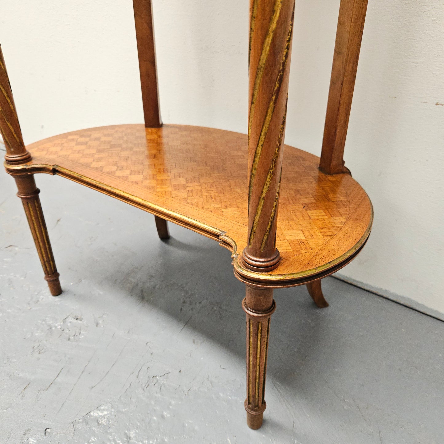 Louis XVIth Style Kidney Shape, Marble Top, Ormolu Trim Side Table