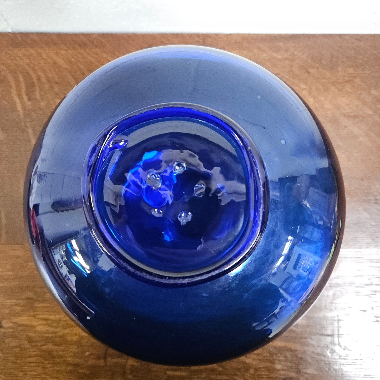 Vintage Hand Made Cobalt Blue Glass Vase