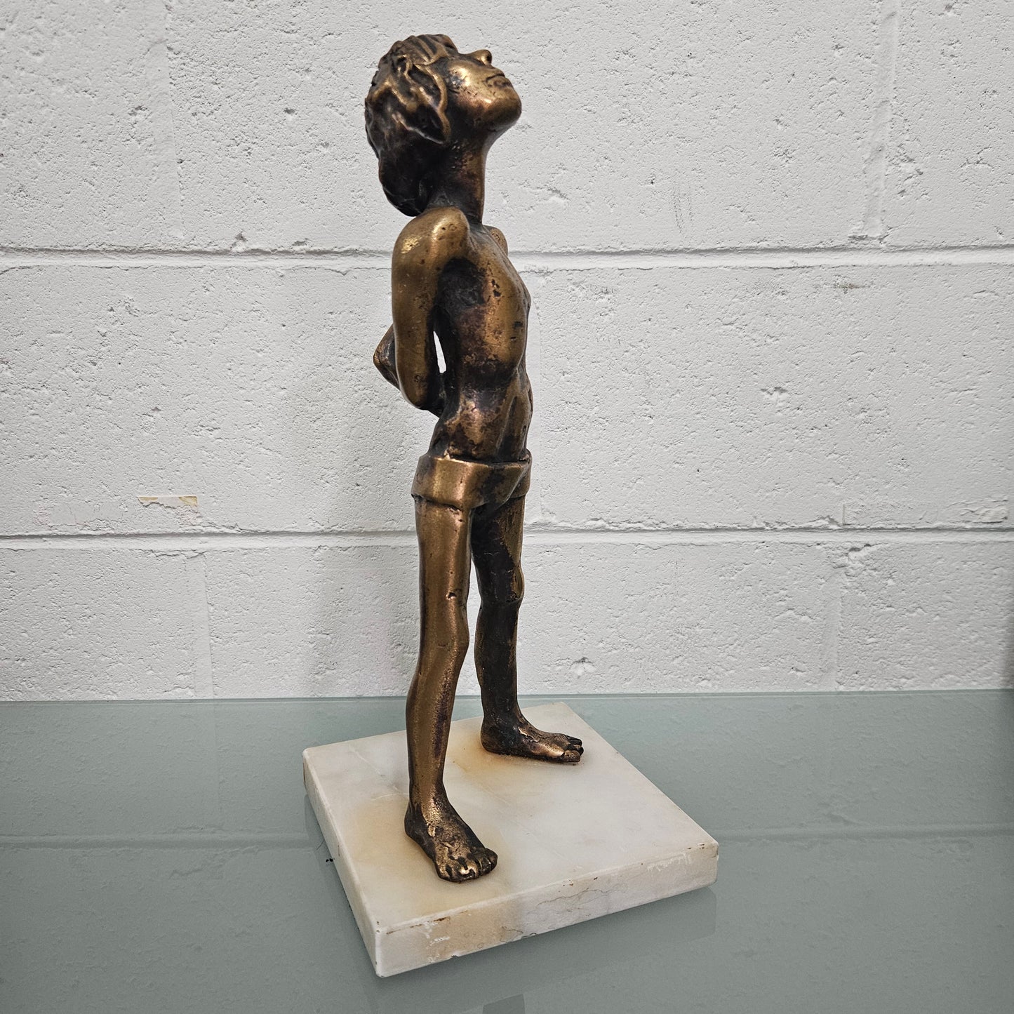 Mid Century Modern Bronze Of Young Boy