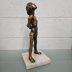 Mid Century Modern Bronze Of Young Boy | Antique & Vintage | Moonee Ponds Antiques | Australia Wide Delivery