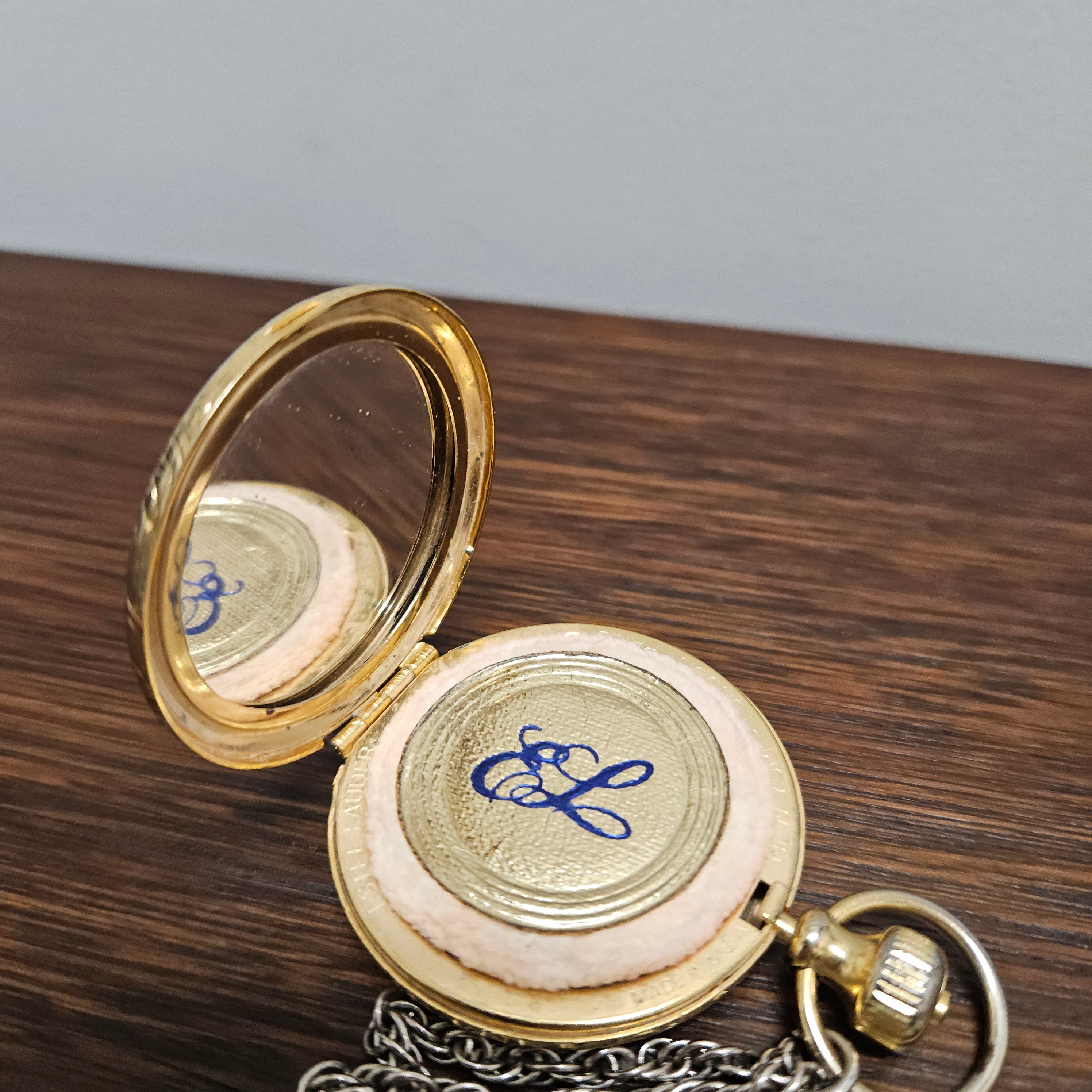Estee Lauder Gold Tone Compact Pendant | Antique & Vintage | Moonee Ponds Antiques | Australia Wide Delivery
