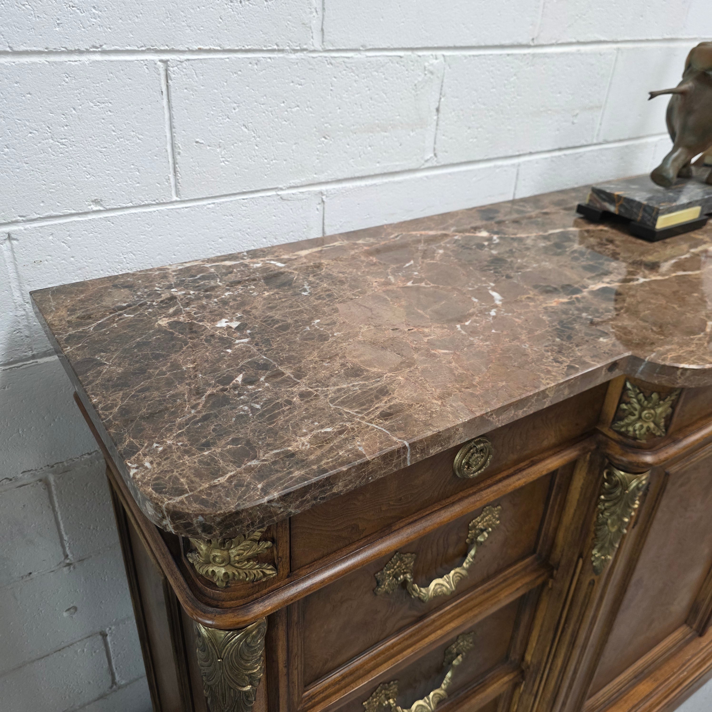Vintage High Quality Antique Style Elm Sideboard with Stunning Marble Top | Antique & Vintage | Moonee Ponds Antiques | Australia Wide Delivery