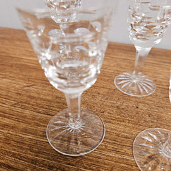Set Of 6 Stemmed Crystal Port Glasses | Antique & Vintage | Moonee Ponds Antiques | Australia Wide Delivery