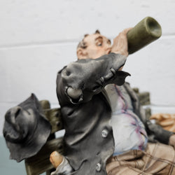 Vintage Capodimonte Tramp Sitting on Park Bench | Antique & Vintage | Moonee Ponds Antiques | Australia Wide Delivery