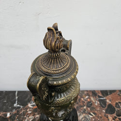 Victorian Bronze Urn On Ceramic Base | Antique & Vintage | Moonee Ponds Antiques | Australia Wide Delivery